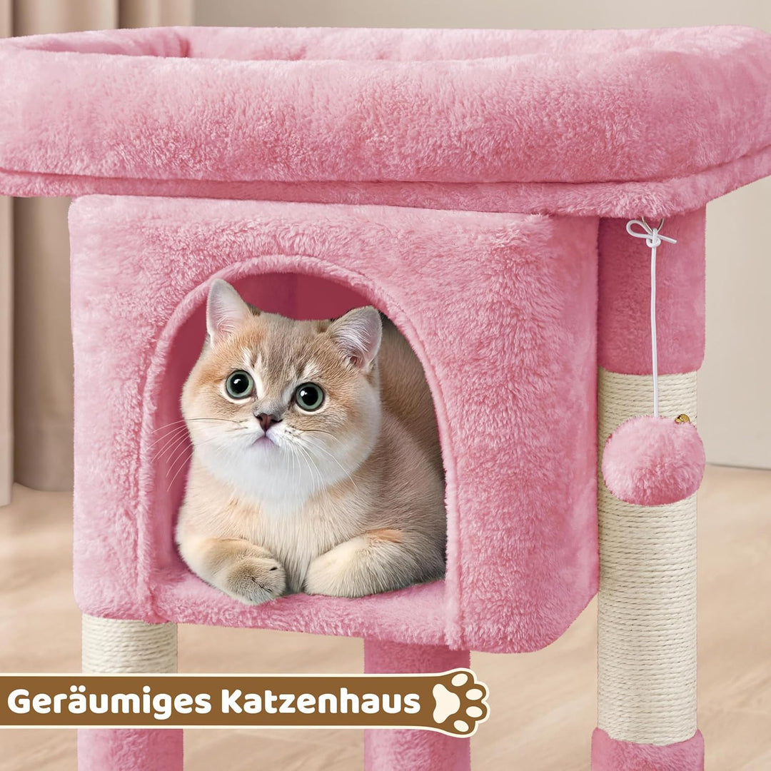 Yaheetech Kratzbaum 60 cm Kleiner Katzenkratzbaum, mit Katzenhöhle Plüsch Sisal, Katzenbaum Katzenmö
