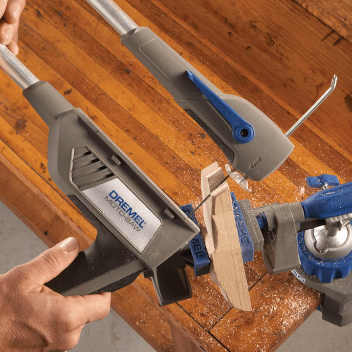 Dremel MS20 Moto-Saw Dekupiersäge, kompakte 2-in-1-Tischkreissäge (70 W) mit 1 Zubehörteil und 5 Säg