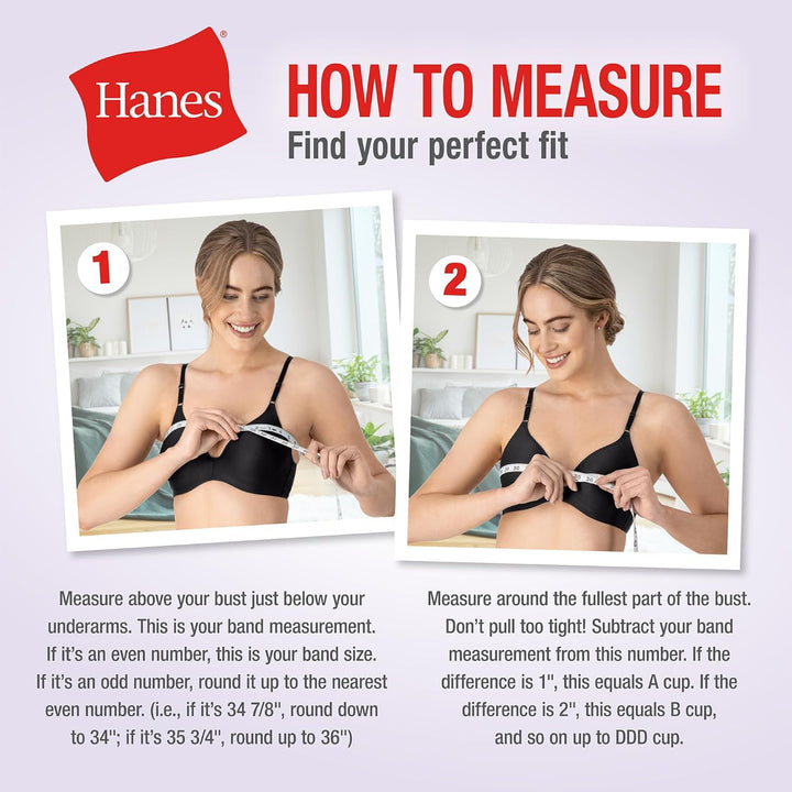 Hanes Damen BH (3er Pack) M Sky Grey Heather/Concrete Heather/White, M Sky Grey Heather/Concrete Hea