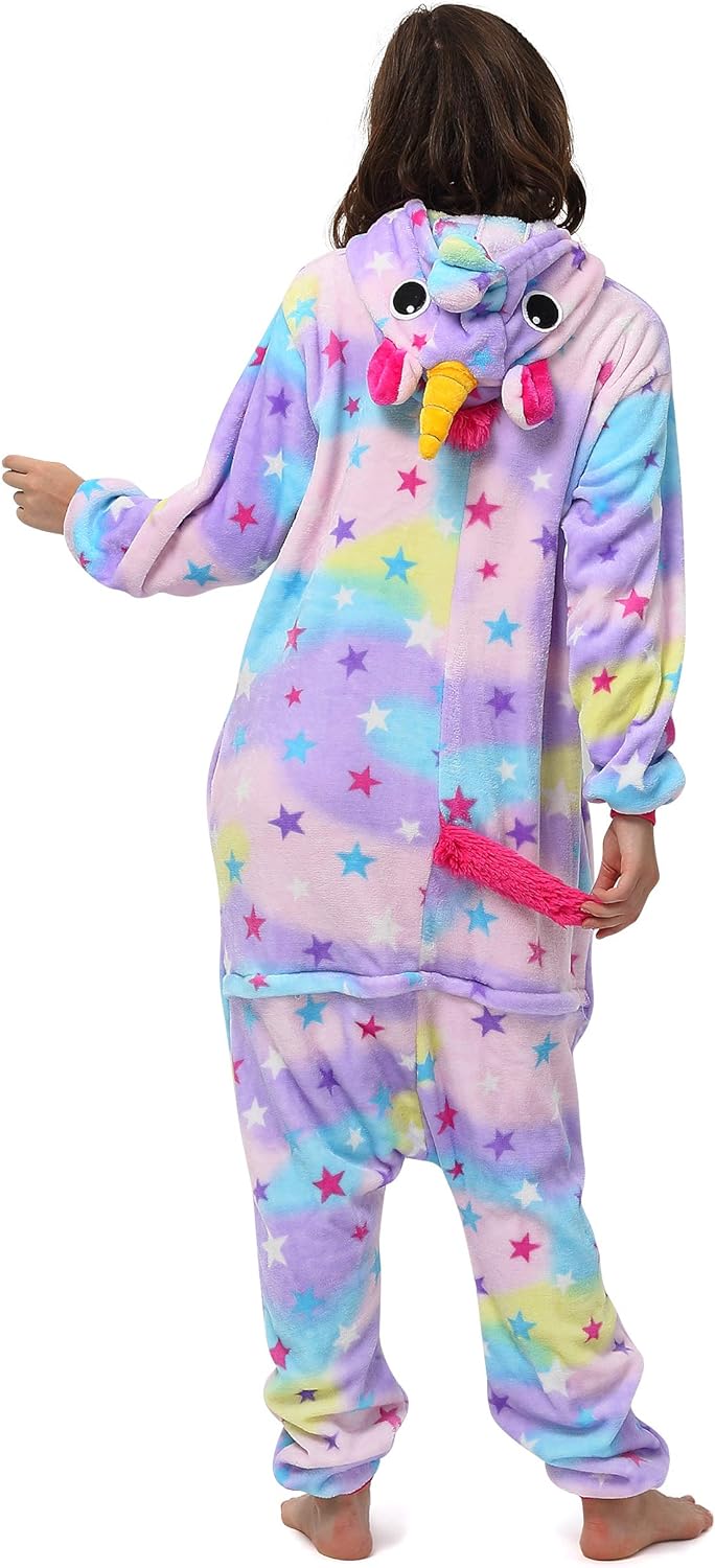 Katara 1744 (30+ Designs) Einhorn-Kostüm Lila-weiss, Unisex Onesie/ Pyjama-Qualität für Erwachsene &