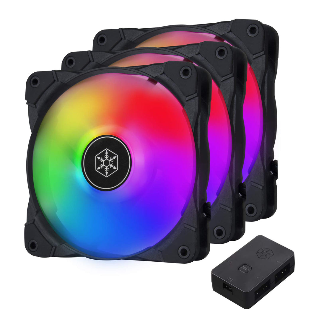 Silverstone Sst-AB120I-Argb - Air Blazer Computergehäuse-Lüfter 120 mm, Flüssigkeitslager, Transpare