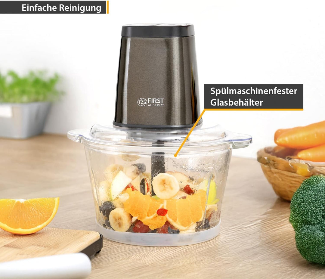 TZS First Austria Zerkleinerer | 1.7L Glasbehälter | 500W | 2 Geschwindigkeiten | Multizerkleinerer