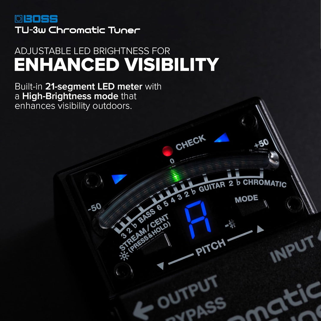 BOSS WAZA Craft chromatisches Tuner-Pedal (TU-3W), Stompbox Tuner auf Basis der innovativen Waza-Han
