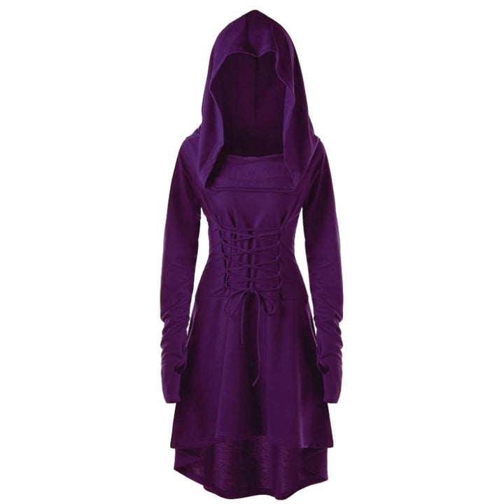 Pianocean Mittelalter Kleidung Damen, Renaissance Kleid, Gothic Kleid，Renaissance Mit Kapuze Langarm