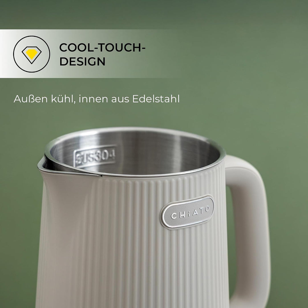 Wasserkocher 1,7 L mit Temperaturwahl & Warmhaltefunktion – Elektrischer Edelstahl Wasserkocher 2200