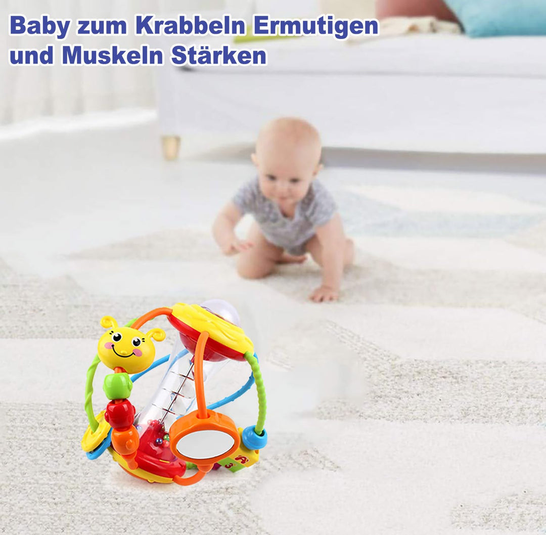 HOLA Baby Spielzeug 6 Monate Rassel Motorikball Greifball, Greifling, Shake & Krabbel Motorikspielze