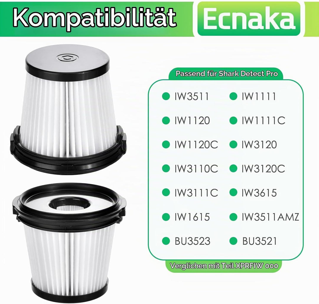 6 Stück Filter Ersatzteile Zubehör für Shark Detect Pro IW3611DE / IW3611EU / IW3612EU / IW1611DE/ I