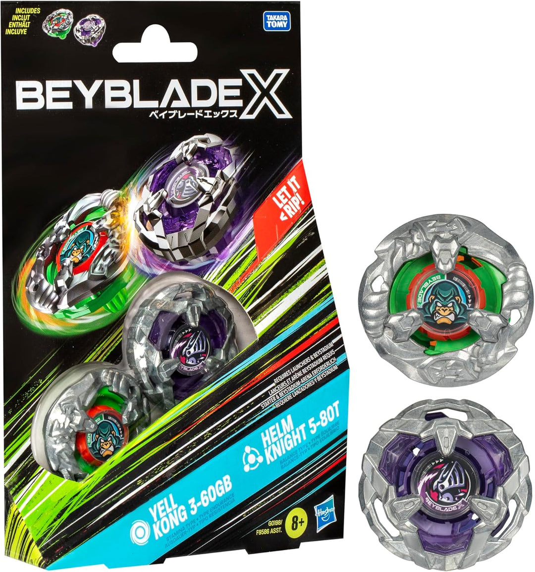Beyblade X Yell Kong 3-60GB and Helm Knight 5-80T Kreisel Dual Pack, Set