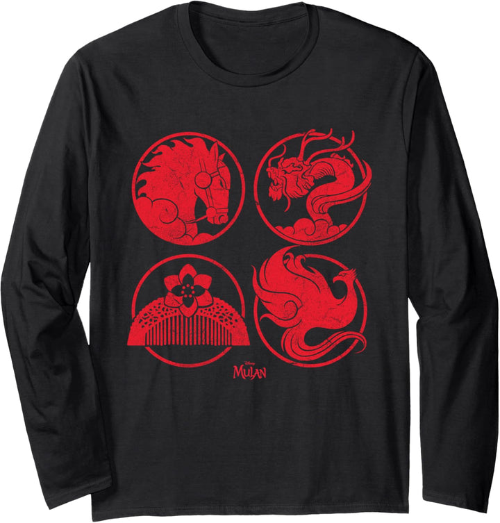Disney Mulan Live-Action Red Icons Langarmshirt