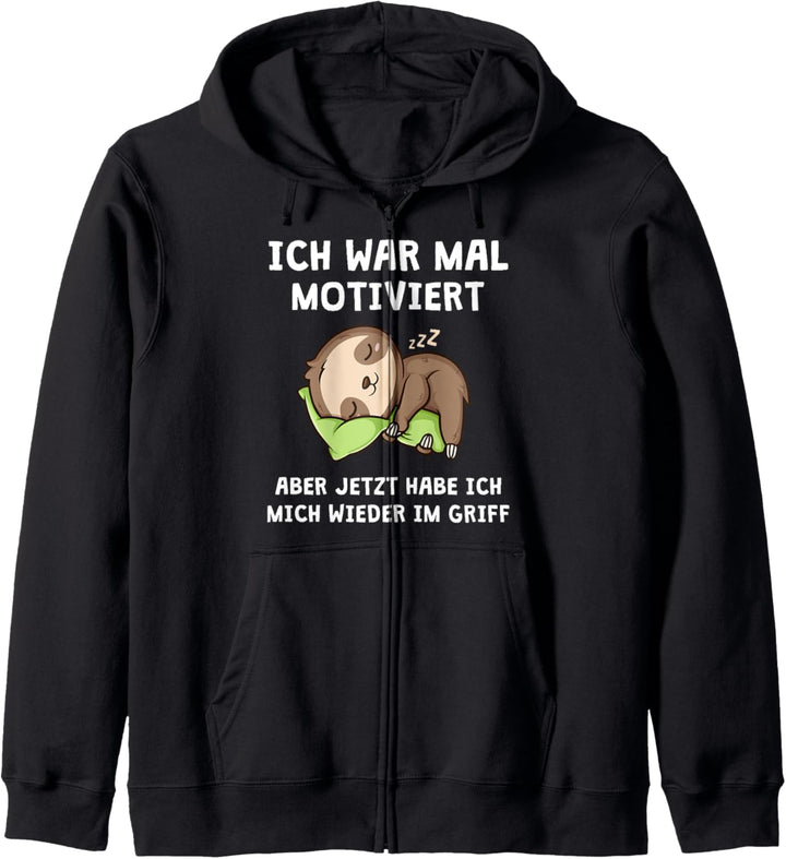 Ich War Mal Motiviert Im Griff Lustiger Spruch Faultier Kapuzenjacke