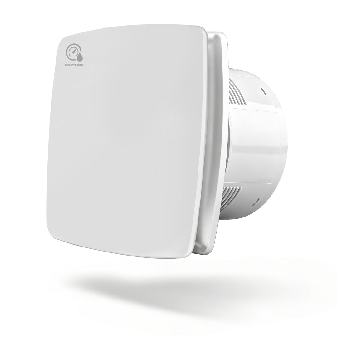 Ø150mm Badlüfter mit Feuchtigkeitssensor & Nachlauf [18W - IPX4-35db] Leiser Abluftventilator mit Rü