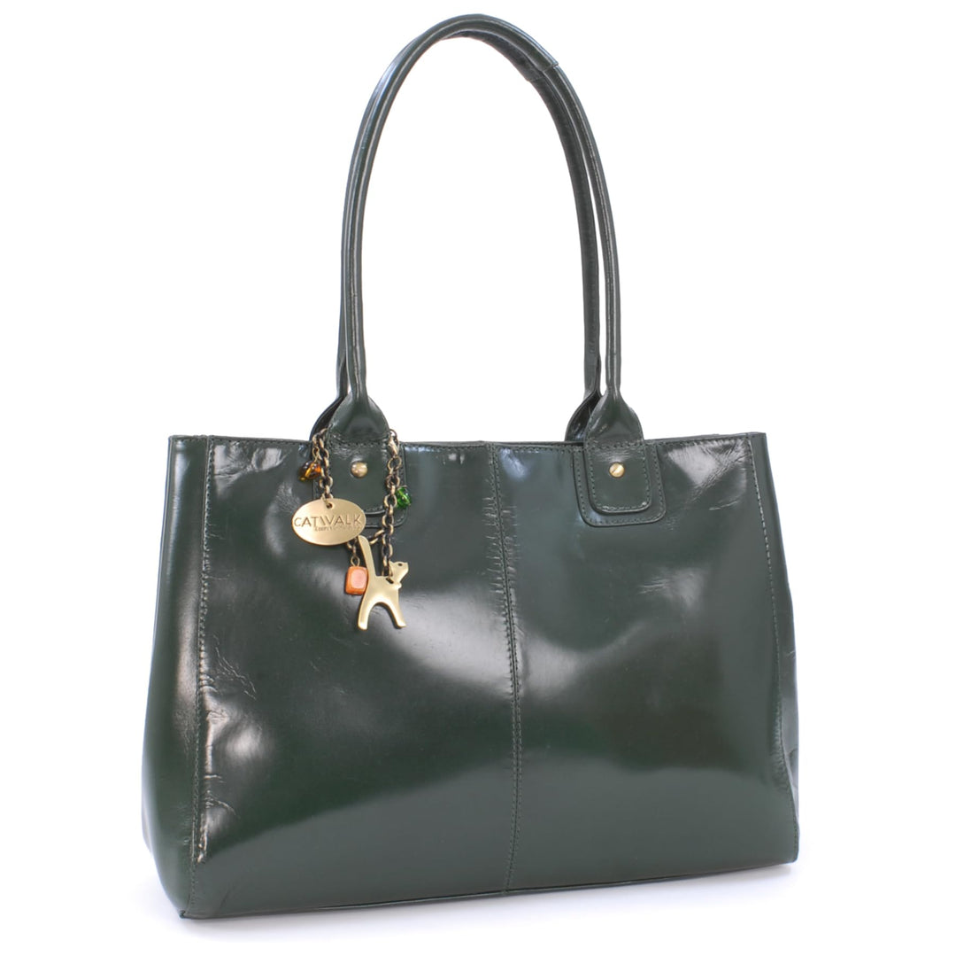 Catwalk Collection Handbags - Damen Leder Schultertasche - Handtasche Tote Bag Gross - Arbeitstasche