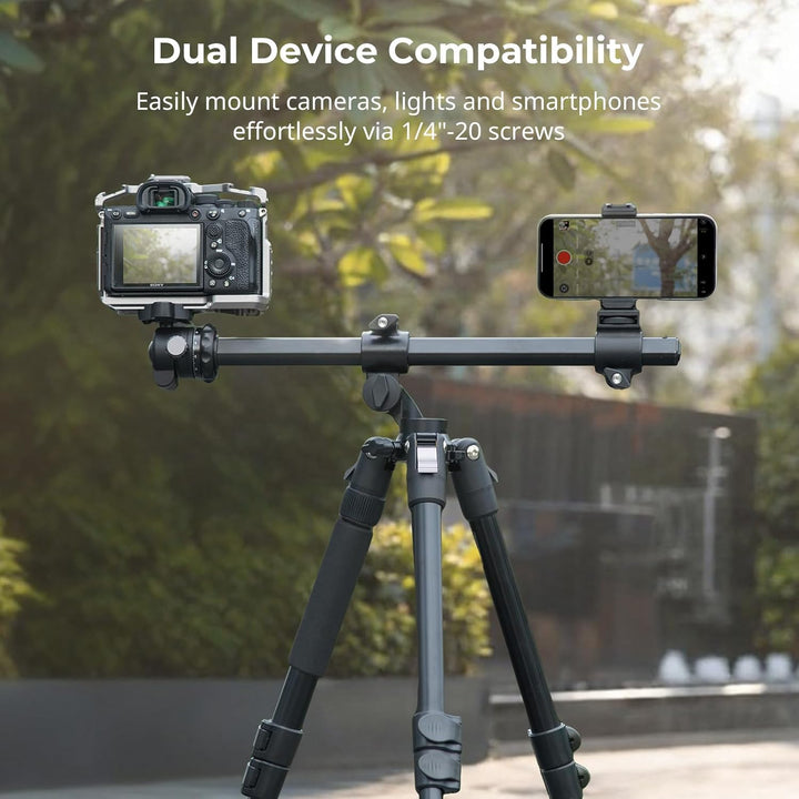 SMALLRIG CT25 64,5"/164cm Horizontales Überkopfstativ für Kamera mit Smartphone-Halterung und Traget