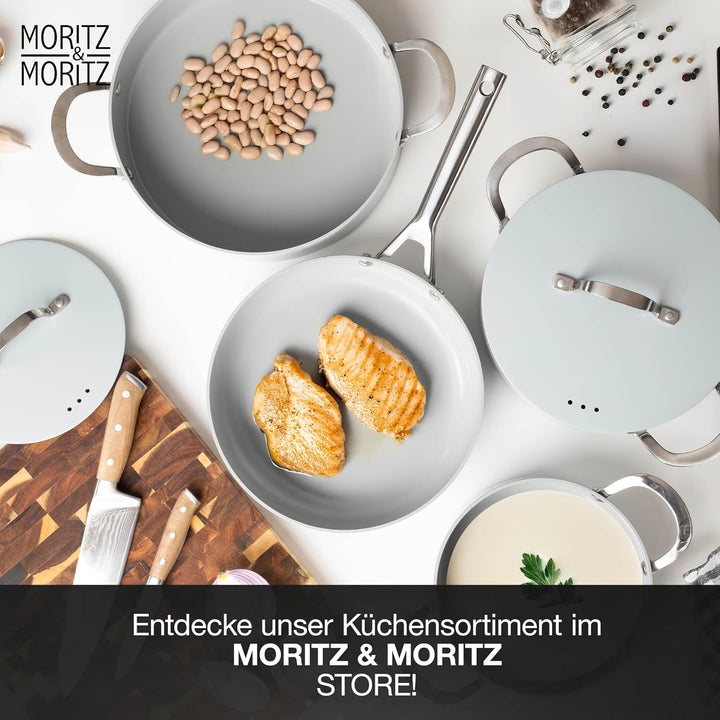 Moritz & Moritz 7-tlg. Aluminium Topf und Pfannenset Induktion mit Deckel, 2x Kochtöpfe Induktion mi