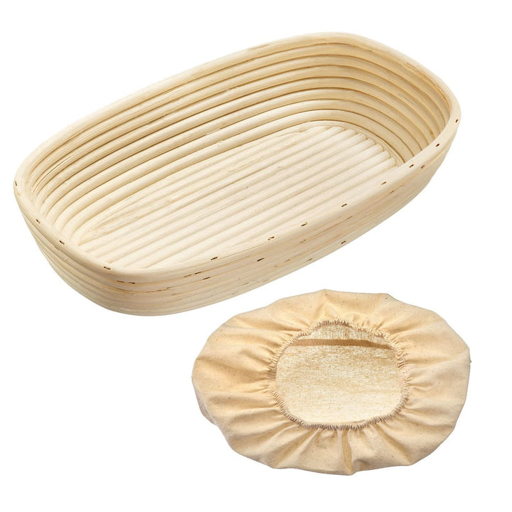 Westmark Gärkörbchen-Set, 2tlg., Gärkörbchen oval + Bezug, Peddigrohr/Baumwolle, Hellbeige/Beige, 32