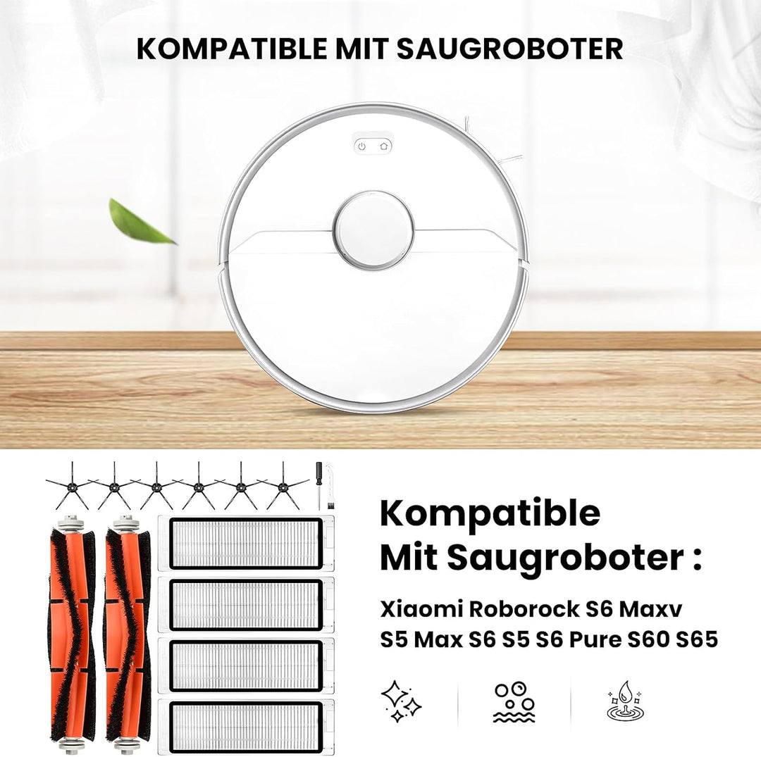 14 Stück Zubehörset für Xiaomi Roborock S6 / S5 Max / S5 / S6 Pure / S6 Maxv / S60 / S65 Saugroboter