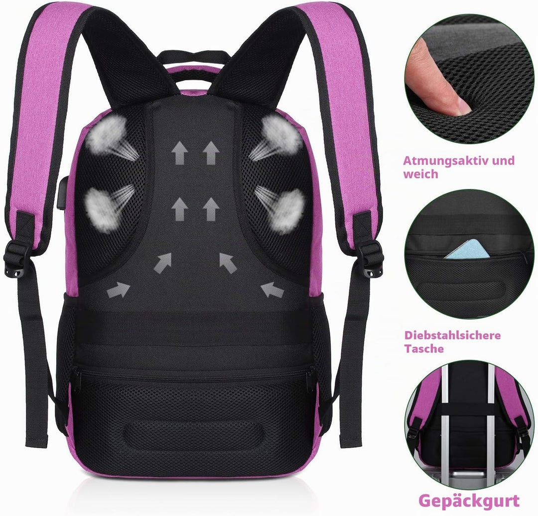 YAMTION Schulrucksack für Damen and Mädchen,Laptop Rucksack mit 15.6 Zoll Laptopfach für Schule Arbe
