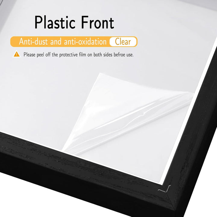 EUGAD 2er Pack 3D Bilderrahmen zum Befüllen, Objektrahmen 30x30 cm, tiefer Rahmen für Objekte bis 3