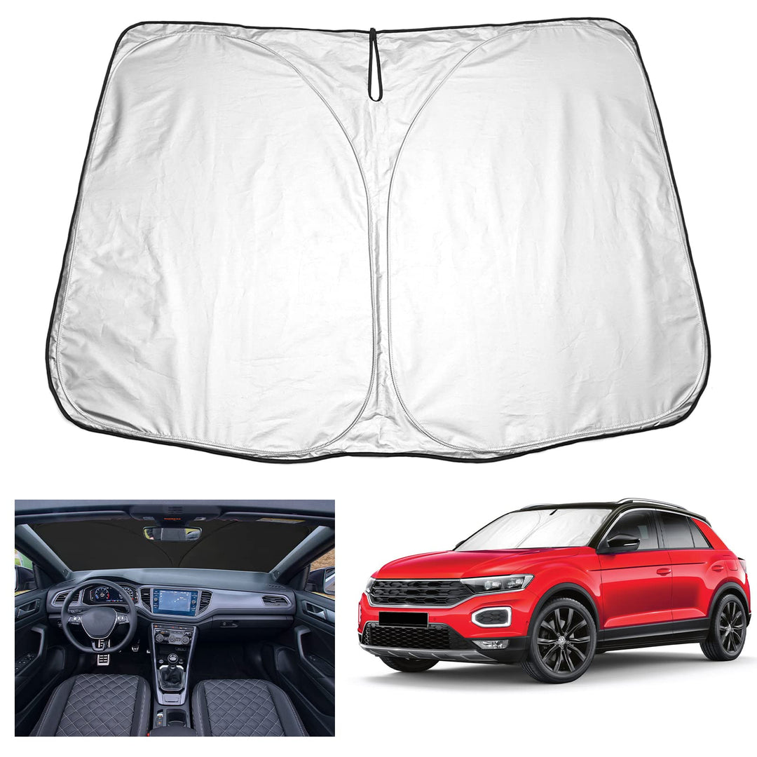 YEE PIN T-ROC Sonnenschirm Auto kompatibel mit V W T-ROC 2018-2022 2023，Faltbare Auto Sonnenschutz T