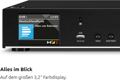 TechniSat DIGITRADIO 143 (V3) – HiFi-Tuner Internetradio (DAB+ Digital-Radio, Bluetooth-Audio-Stream