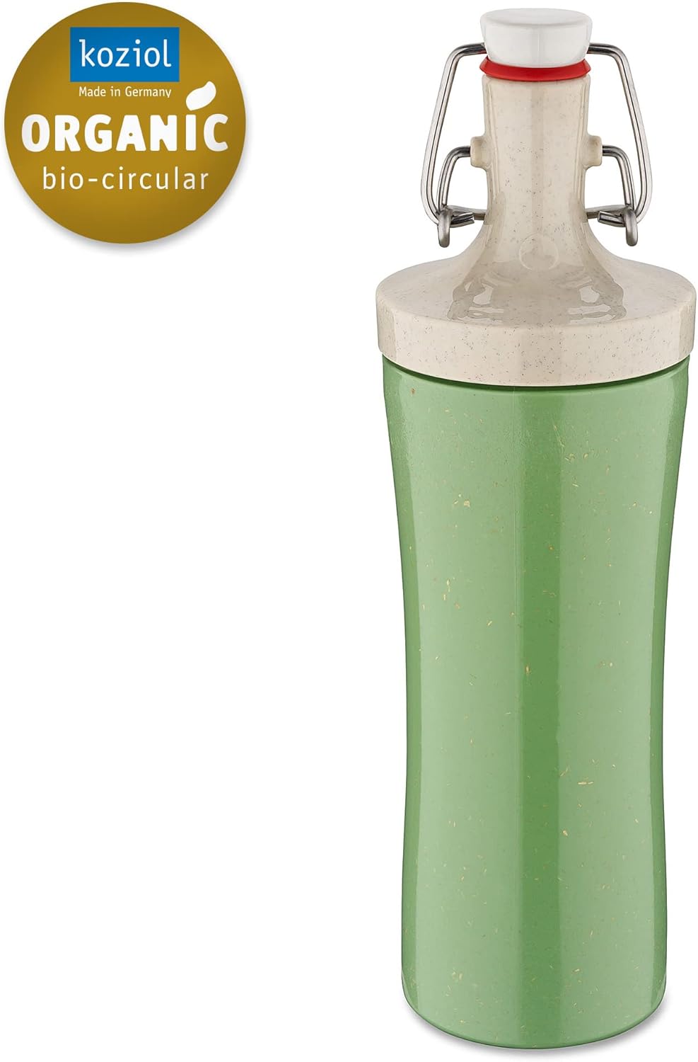 Koziol Unisex -Erwachsene Plopp to Go Trinkflasche 425 ml Nature Leaf Green, 425 ml Nature Leaf Gree