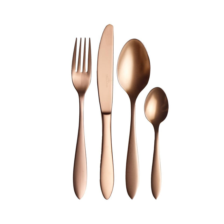 Villeroy und Boch Manufacture Cutlery Tafelbesteck für bis zu 4 Personen, 16-teilig, Edelstahl, Kupf