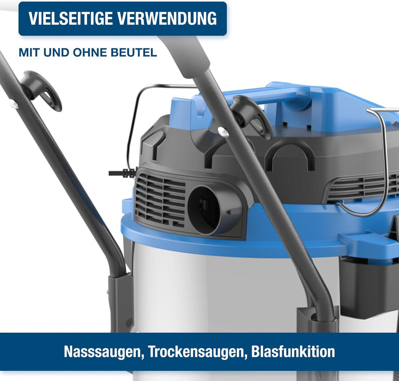 Hyundai Nass- / Trockensauger VCWD1650E, 1600 W, 50l, Edelstahltank, Gebläsefunktion (Staubsauger, W