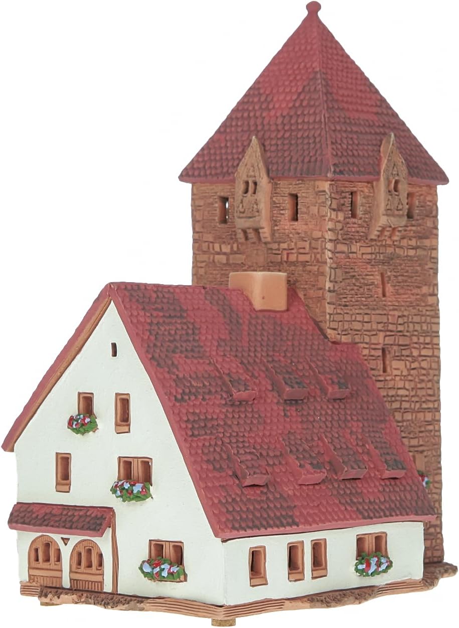 Midene Keramik Aroma Lichthaus, Handarbeit, Künstlerische Miniature, Historisches Altes Turm in Münc