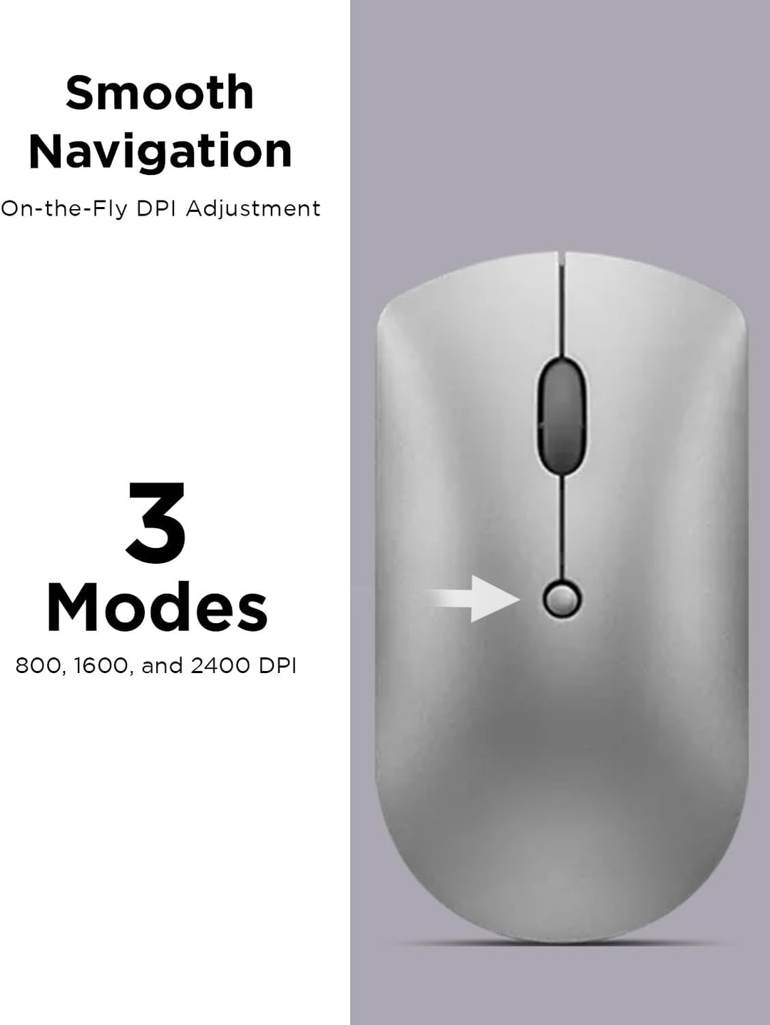 Lenovo [Maus] 600 Geräuschlose Bluetooth-Maus, works with Chromebook (WWCB), grau Grau/als Heather O