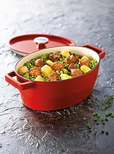 Pyrex Bratentopf, Gusseisen, rot