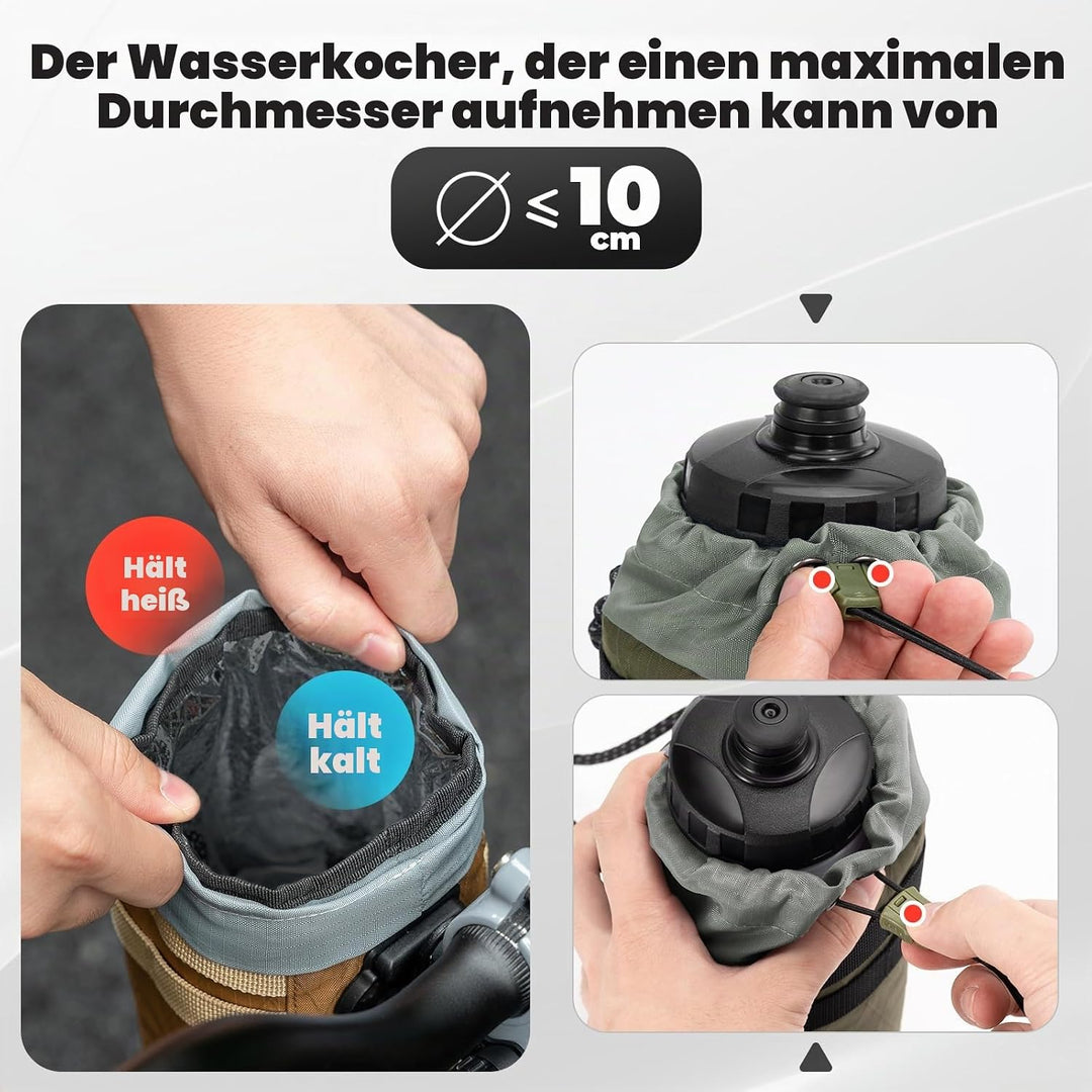 ROCKBROS Bikepacking &amp; Feedbag Snack-Pack Food-Pouch 1.2L, Fahrrad-Lenkertasche mit Thermofach für T