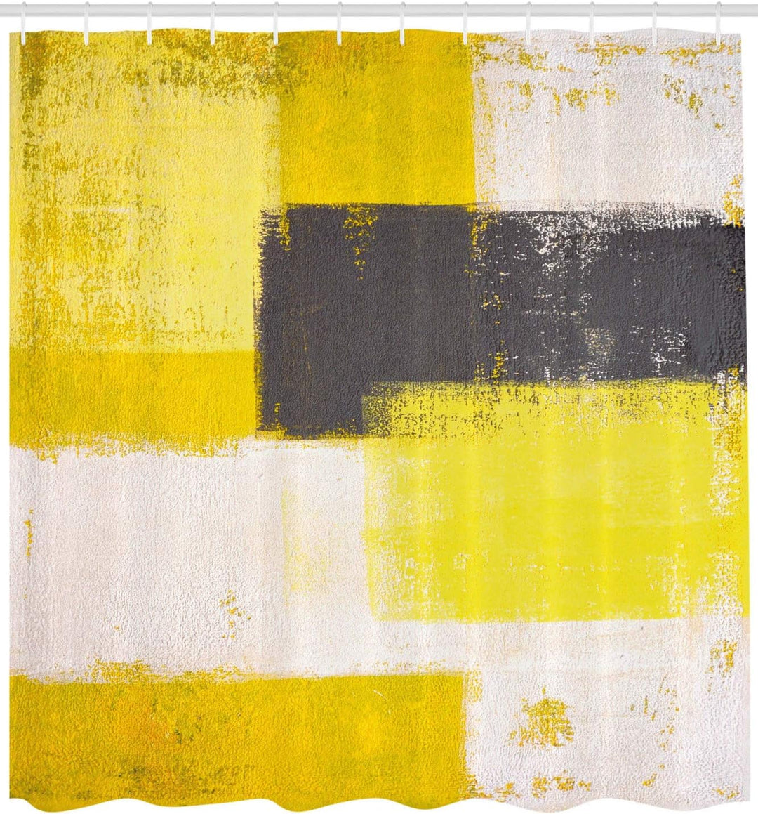 ABAKUHAUS Abstrakt Duschvorhang, Grunge Brushstrokes, Wasser Blickdicht inkl.12 Ringe Langhaltig Bak