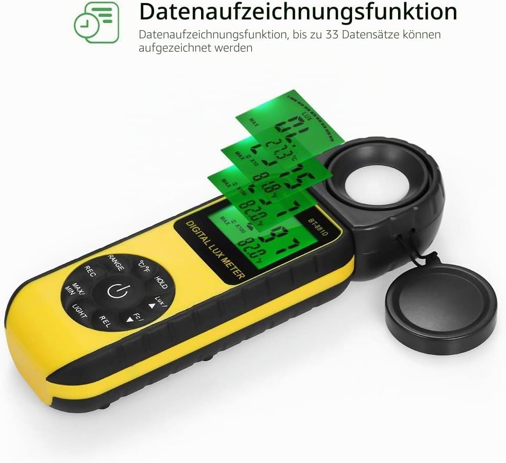 BTMETER BT-881E Digitales Lichtmessgerät / Messlichter 0,01 ~ 300,000 Lux (0,01 ~ 30,000 FC) Fussker