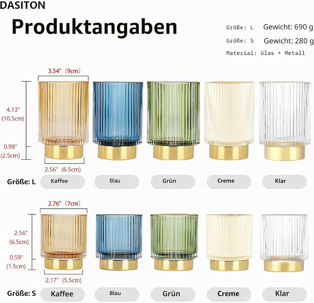 DASITON Make up Pinsel Organizer,Kosmetik Organizer Gold,Pinsel Organizer aus Glas,Pinselhalter Kosm
