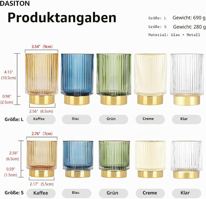 DASITON Make up Pinsel Organizer,Kosmetik Organizer Gold,Pinsel Organizer aus Glas,Pinselhalter Kosm