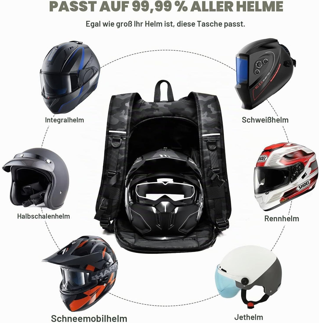 Motorradrucksäcke für Herren, wasserdichter Helmrucksack, Motorradzubehör, Laptoptaschen, Reiserucks