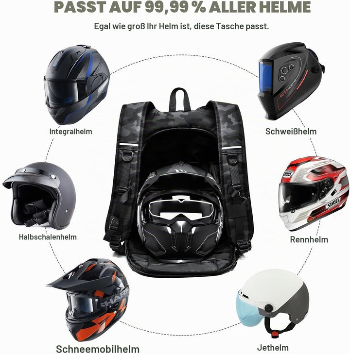 Motorradrucksäcke für Herren, wasserdichter Helmrucksack, Motorradzubehör, Laptoptaschen, Reiserucks