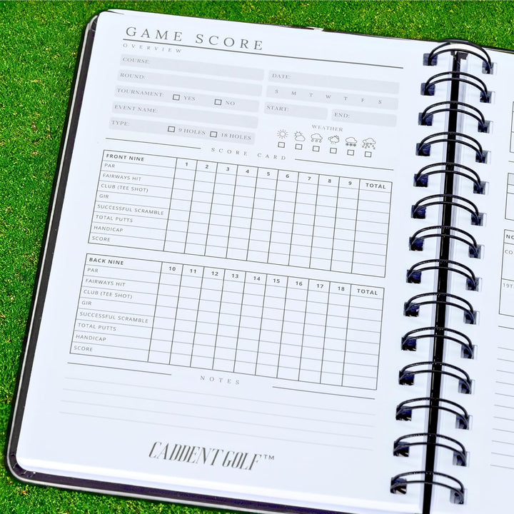 CADDENT GOLF Log Book – Drahtgebundenes Golf-Notizbuch und Golf-Scorecard-Buch – Golf Journal &amp; Logb
