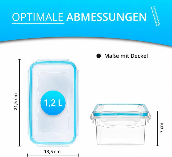 astor24 Premium Frischhaltedosen - Mealprep - 4x 1300ml - 100% luftdicht und auslaufsicher -40 bis +