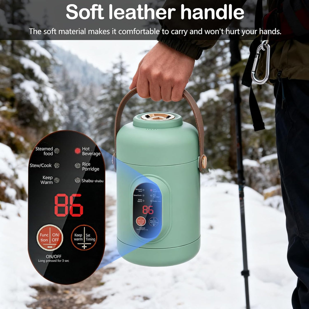 Elektrischer Hot Pot, Tragbarer Elektrischer Topf 800ML Ramen-Kocher mit 6 Modi & Timer Reise-Kochto