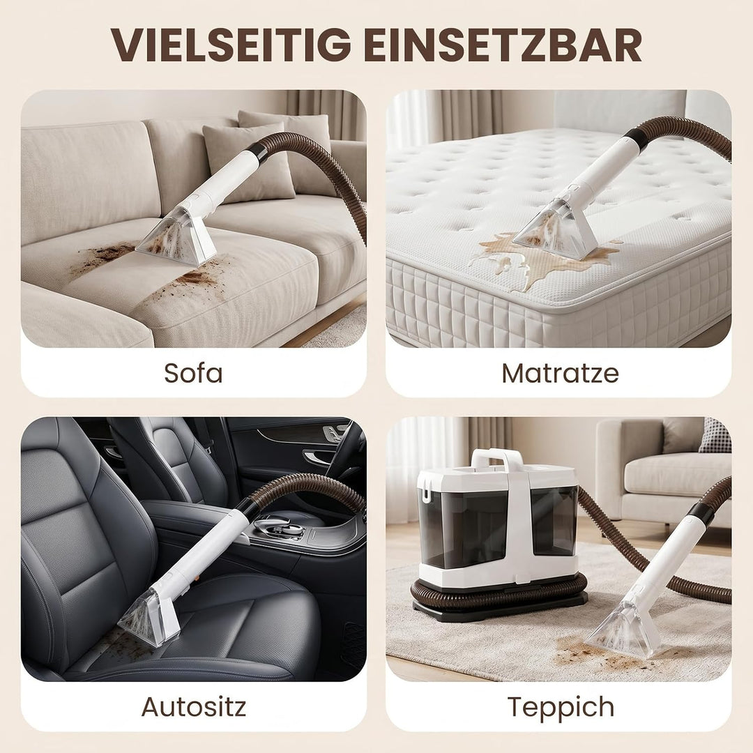 16kPa Polsterreiniger und Nasssauger Tragbar für Sofa, Teppich &amp; Auto