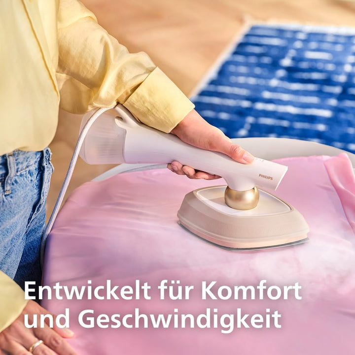 Philips OneTurn, 2-in-1 Bügeleisen & Steamer mit drehbarem Kopf, Einfach losbügeln – kein Brett, 45