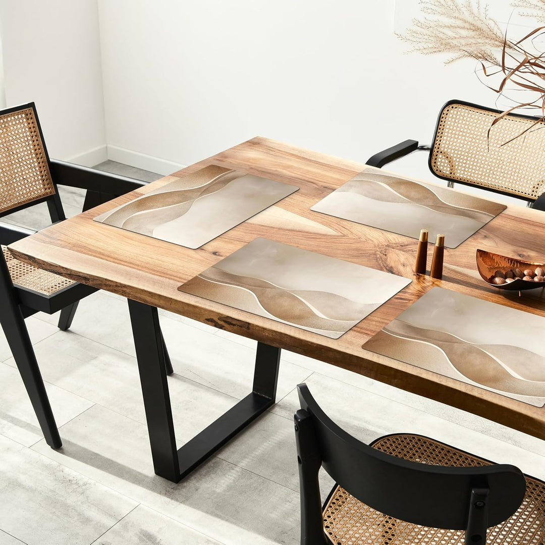 KitchenYeah© Platzsets Abwaschbar 6-Teilig 45x30 cm Tischsets Platzdeckchen rutschfeste Platzset Unt