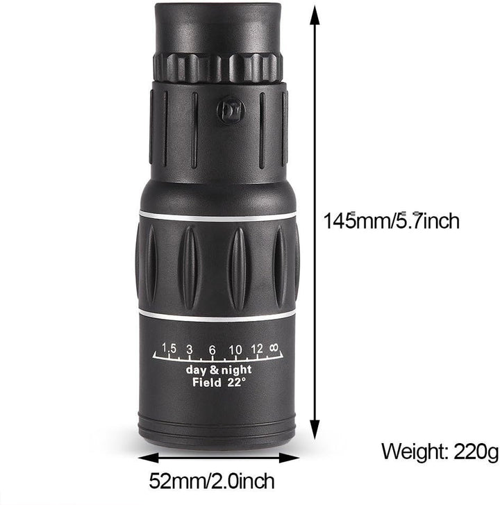 Diyeeni HD Handy Kamera Lens 16X52 Monocular Telescope, Einstellbarer Teleobjektiv Zoom Wasserdicht,