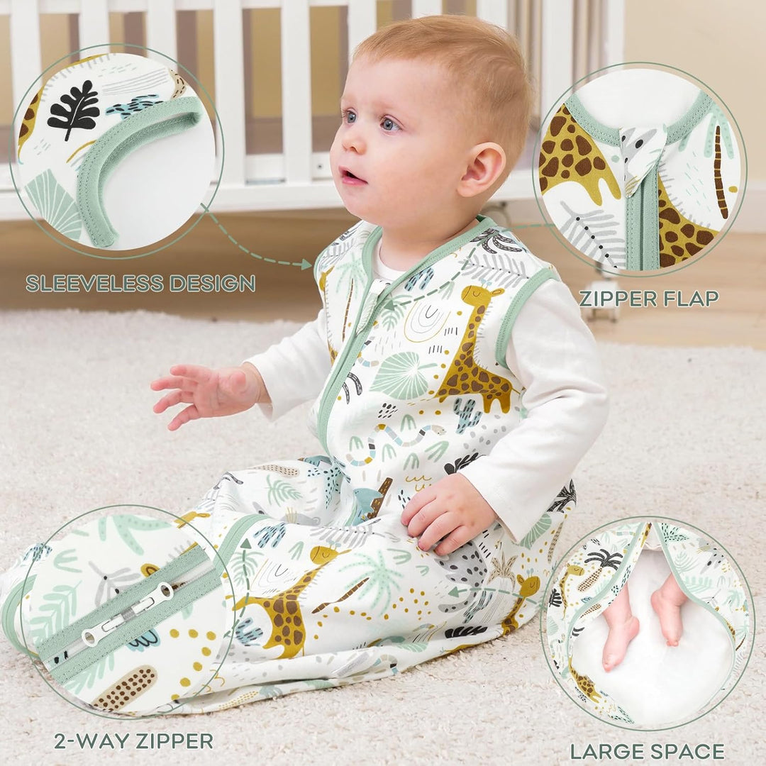 Yoofoss Schlafsack Baby Sommer 1.0 Tog - 2er Pack 100% Baumwolle Sommerschlafsack Herbst Babyschlafs