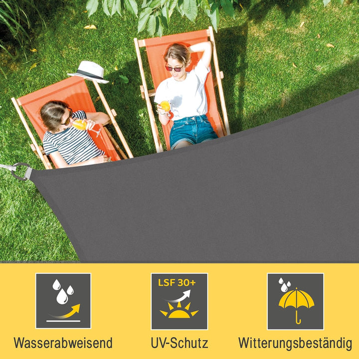 Sol Royal Sonnensegel rechteckig Wasserdicht 3x4m Terrasse – Sonnensegel Balkon Segeltuch UV Sonnens
