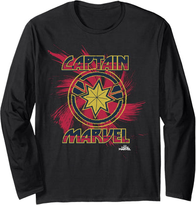 Captain Marvel Logo Swirl Langarmshirt