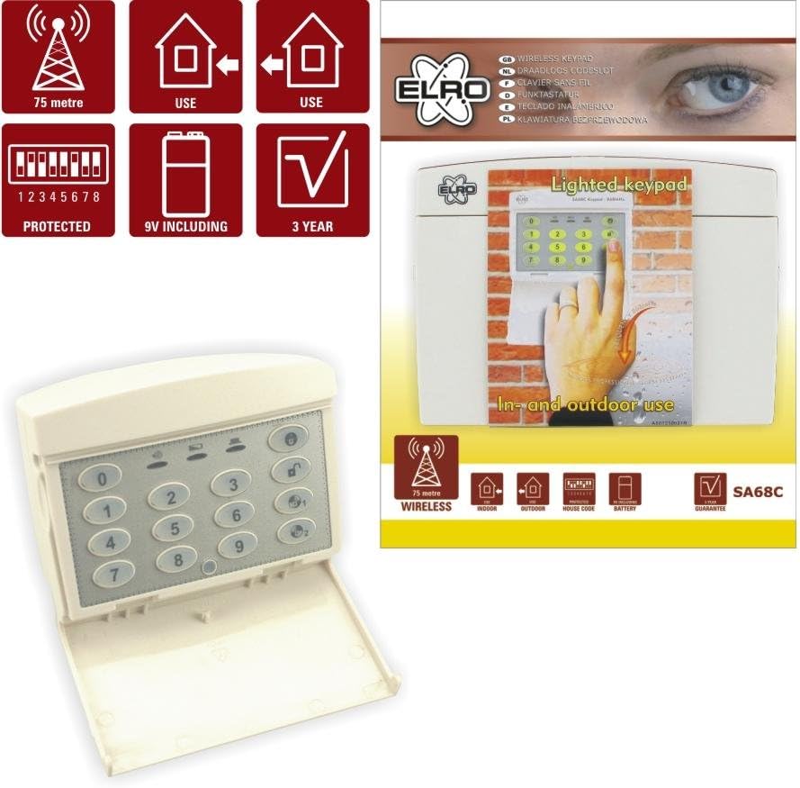 ELRO SA68C Funktastatur für das Sicherheits und Heimautomationssystem
