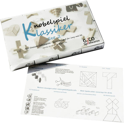 Knobelspiel Klassiker Sets - 8 Geschicklichkeitsspiele in Geschenkverpackung - incl. Lösung (Set 2),