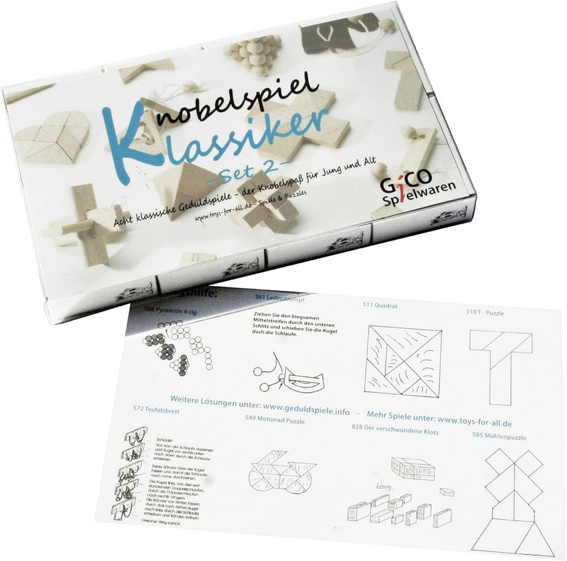 Knobelspiel Klassiker Sets - 8 Geschicklichkeitsspiele in Geschenkverpackung - incl. Lösung (Set 2),